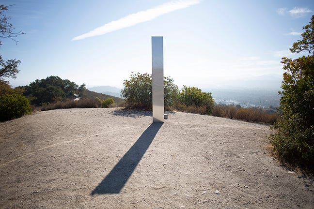 California Monolith Appears, Romanian Monolith Disappears