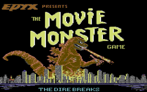 The Movie Monster game title screen.