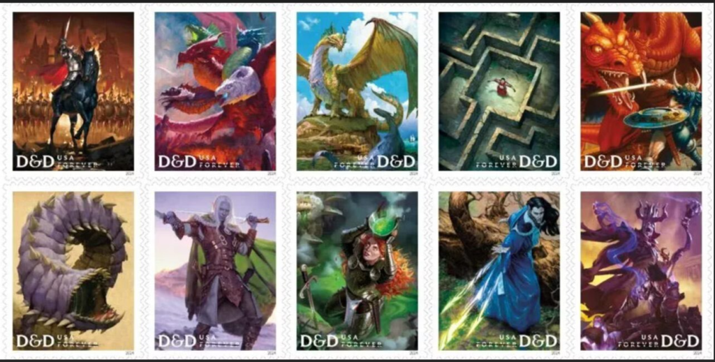 Dungeons and Dragons Stamps for 50th Anniversary Geeky KOOL