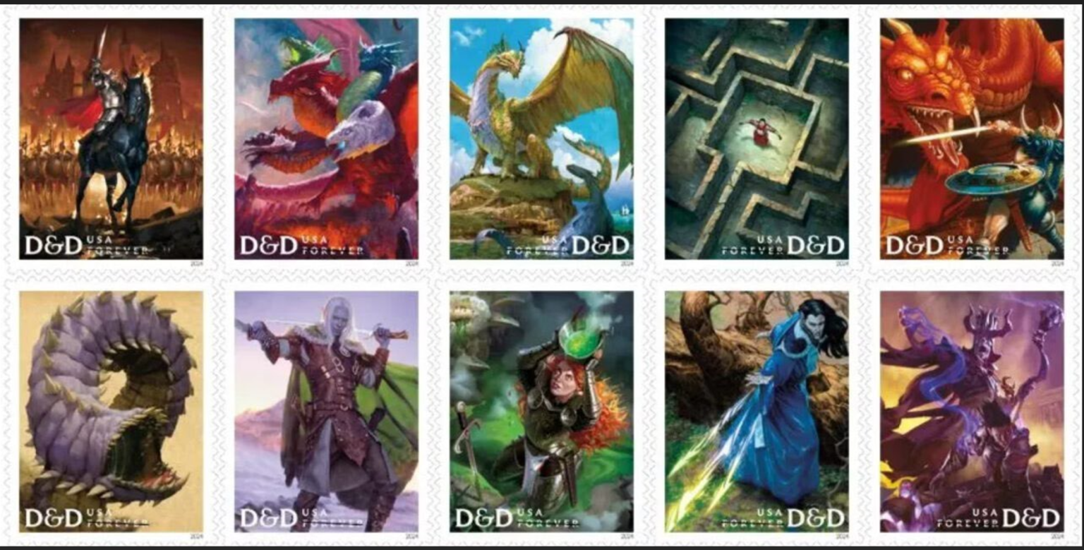Dungeons and Dragons Stamps for 50th Anniversary Geeky KOOL