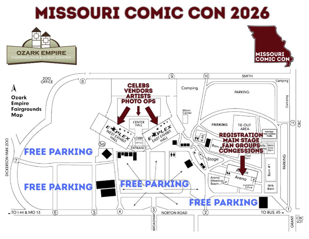 Map of Missouri Comic Con